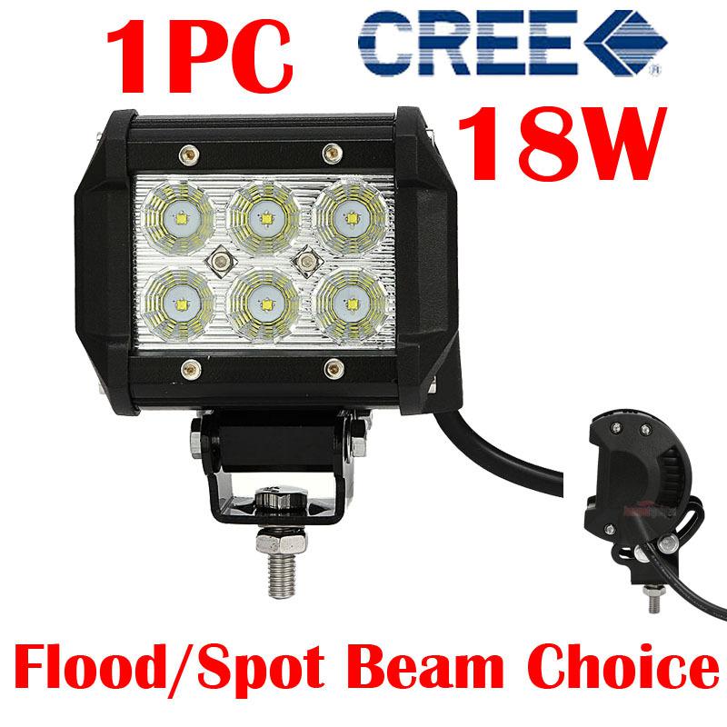 18w flood beam cree led work light lamp 1800lm offroad car atv suv jeep 4x4 