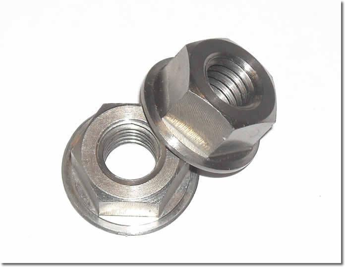 Titanium 8mm flange nut, 2-piece, 1.25 thread pitch,crf250r,kx250f,cr.yzf.yz.kx