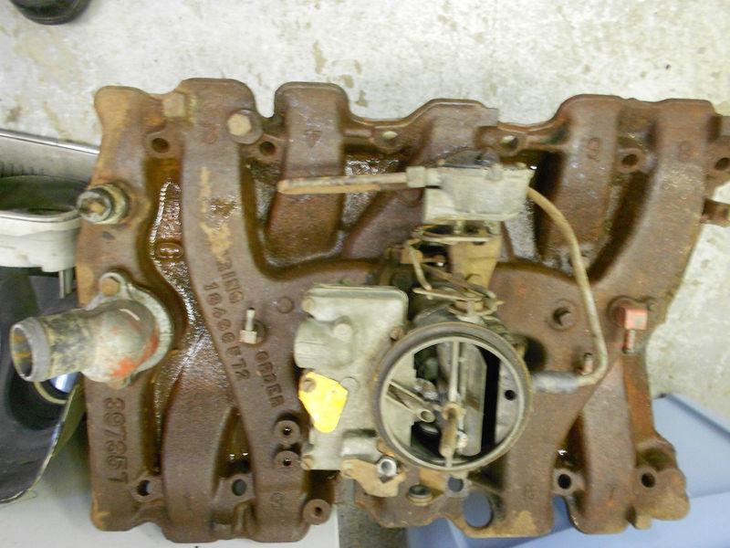 1966 1967 oldsmoible 425 intake manifold and carburetor and more