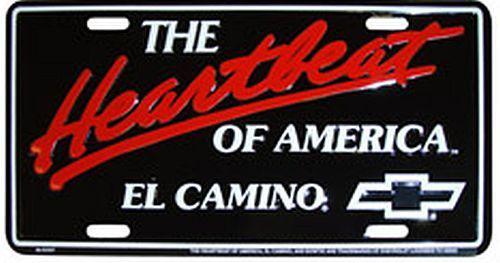 Heartbeat of america el camino embossed license plate  sierra silverado blazer