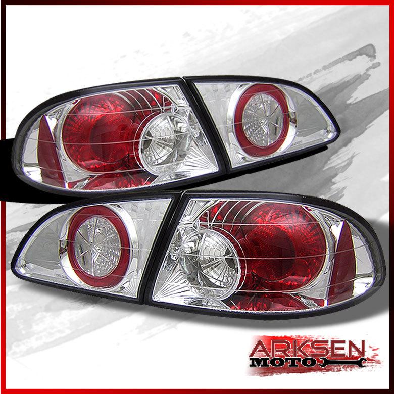 98-02 toyota corolla chrome altezza tail brake lights lamps left+right pair set