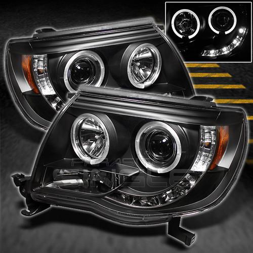 05-11 tacoma jdm black halo projector  drl led headlights lights lamp left+right