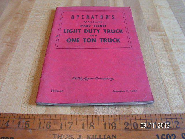 1947 ford truck original owner's / owners manual / operators book