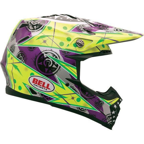 Hot yellow/purple l bell helmets moto-9 unit helmet