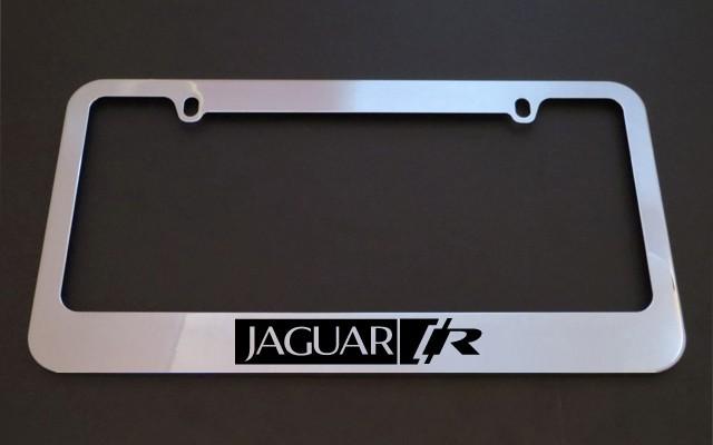 1 brand new jaguar r chrome metal license plate frames + screw caps