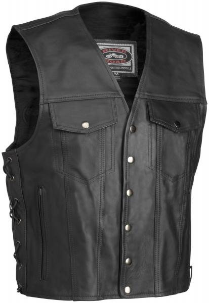 River road mens frontier leather vest black xxl 2xl