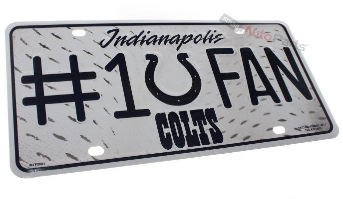 New!! indianapolis colts nfl #1 fan license plate aluminum metal car truck tag