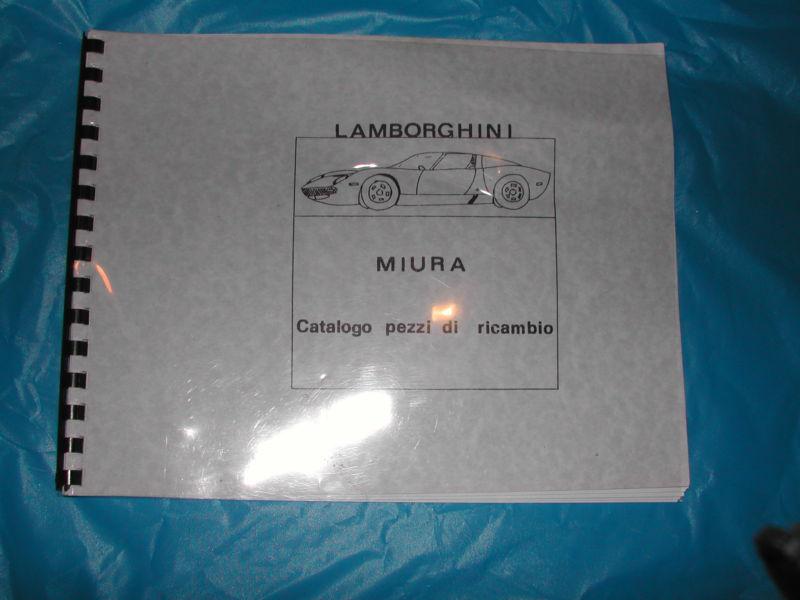 Lamborghini miura spare parts catalog manual 