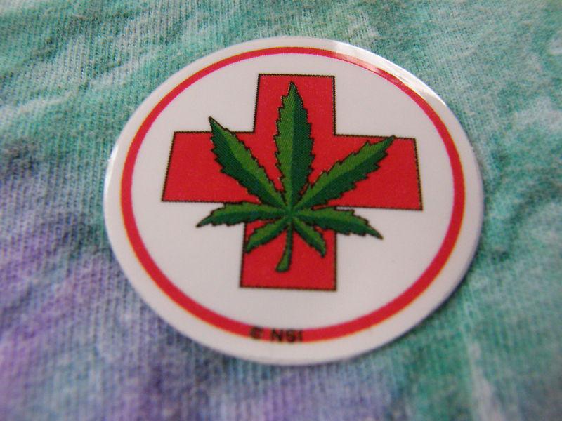 Lot of 25 medical marijuana mini stickers