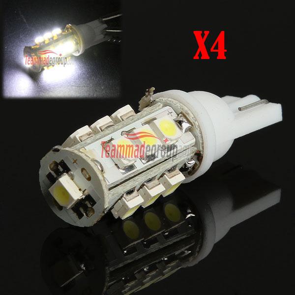 4x t10 car 168 194 w5w white 13 smd 1210 led side wedge light bulb lamp dc 12v