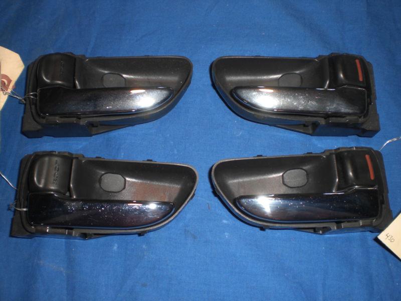 04-07 subaru impreza wrx sti chrome interior door handle set lh rh front rear