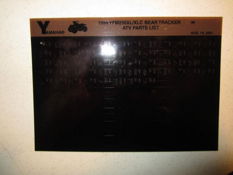 1999 yamaha atv yfm250xl xlc bear tracker microfiche parts catalog yfm 250 xl