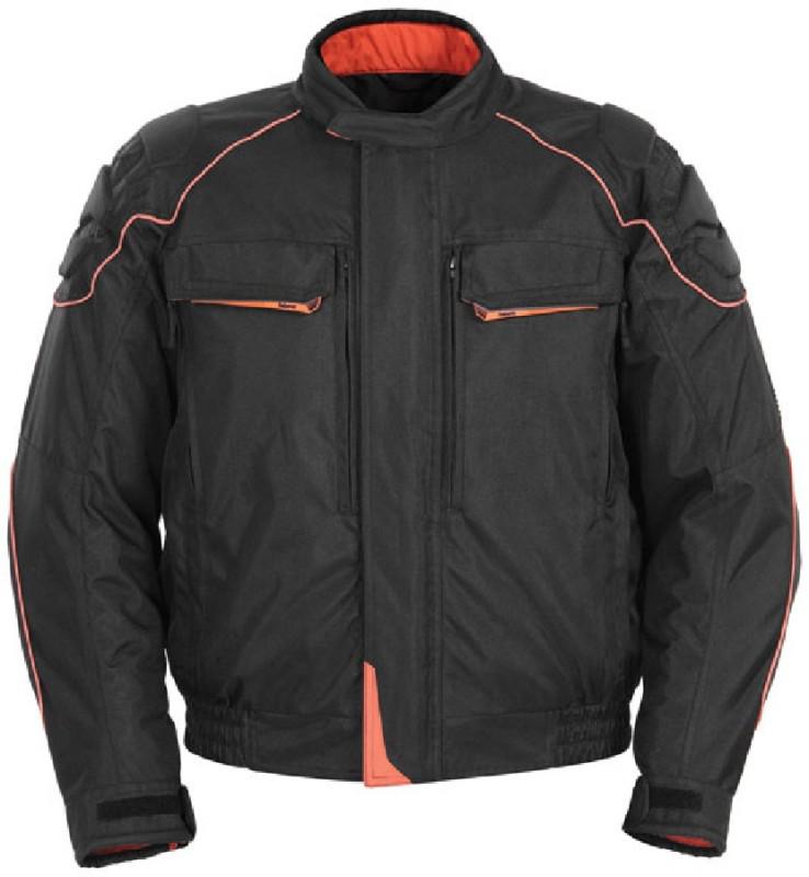 Pokerun eagle 2.0 mens orange large textile motorcycle riding jacket lrg lg