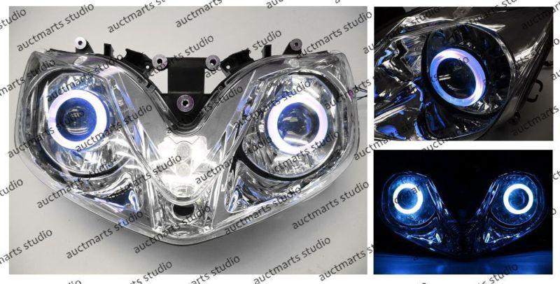 Honda cbr600 f4i 2001-2007 halo angel eye projector bi-xenon headlamp blue d