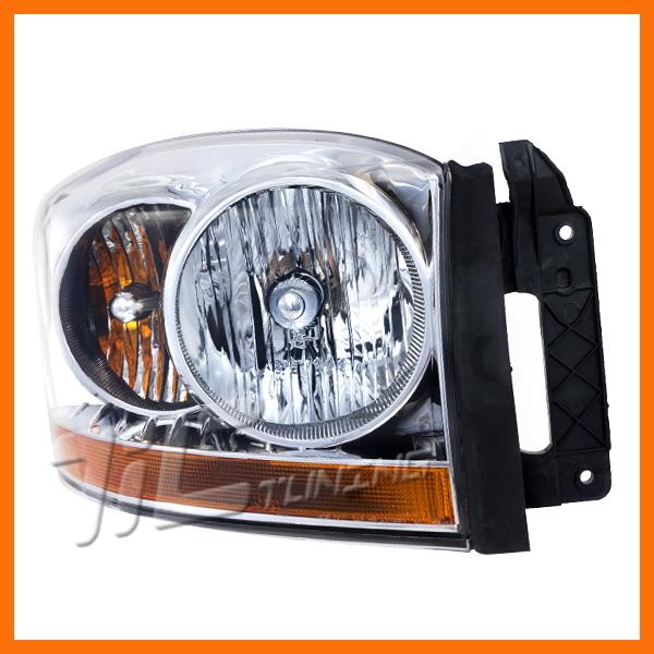 06 dodge ram pickup truck chrome head lights w amber reflector passenger