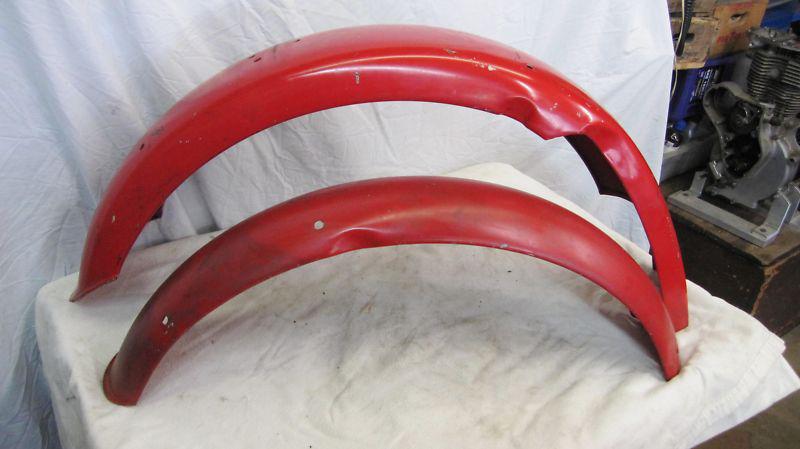 Triumph t120 tr6 front+rear fender set -oem original triton caferacer bobber vgc