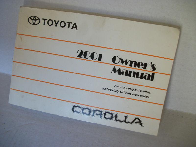 2001 01 toyota corolla s owner owner's manual 