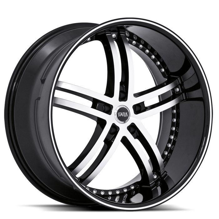 22" x 10.5 status knight 5 black mach 5x 120 w/ 25 et (s816mq5h25n74) rims