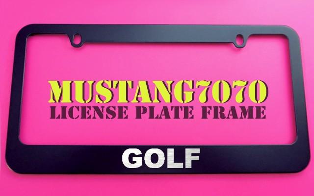 1 brand new volkswagen golf black metal license plate frame + screw caps