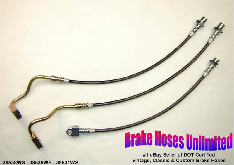 Stainless brake hose set scout ii 1978 1979 1980