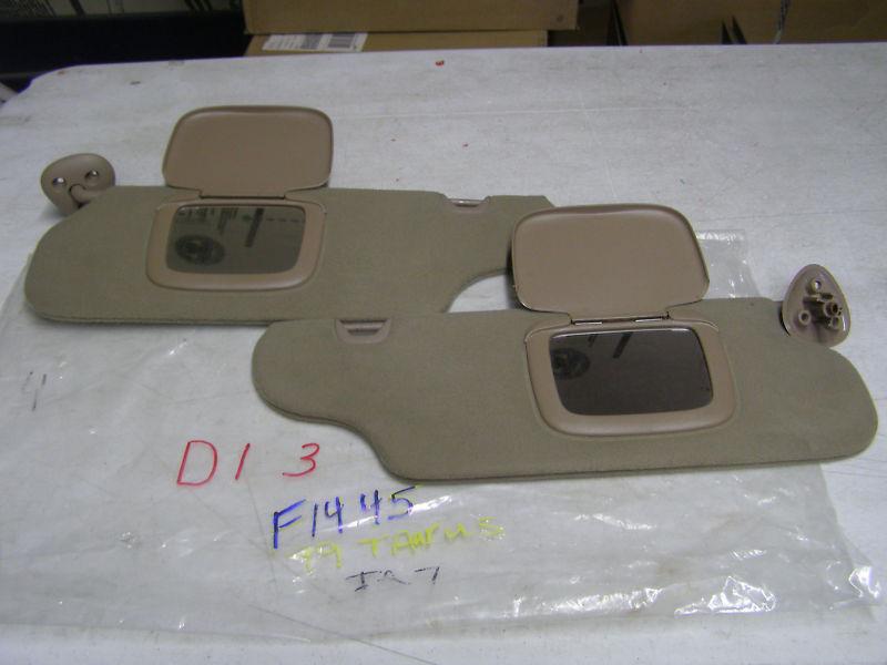 1999 ford taurus sun visors sunvisors  tan  cloth  oem