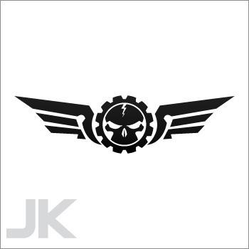 Decals sticker skull skulls wing wings helmet motorbike tank 0502 x67x7