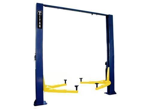 Titan 10,000 lb. 2-post direct drive auto lift overhead, clearfloor, asymmetric