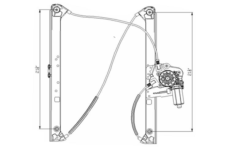 Left driver side replacement front power window regulator 00-06 bmw e53 x5 4dr