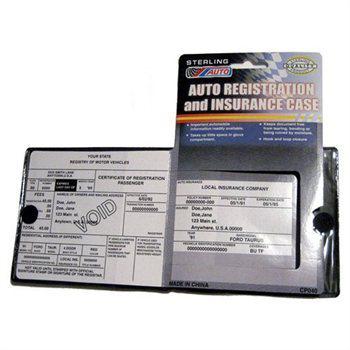 Auto car registration and insurance wallet