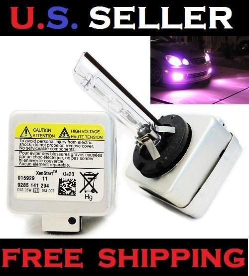 Pair purple pink 30000k d1s d1r hid xenon head light bulbs for bmw mercedes audi