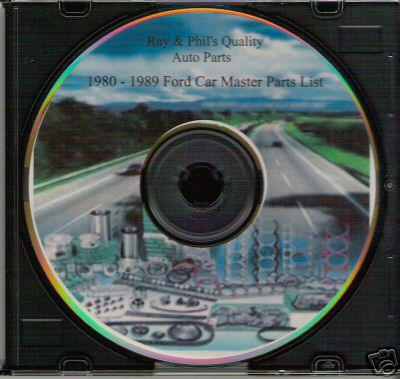 1980 - 1989 ford mercury lincoln parts list cd - new!