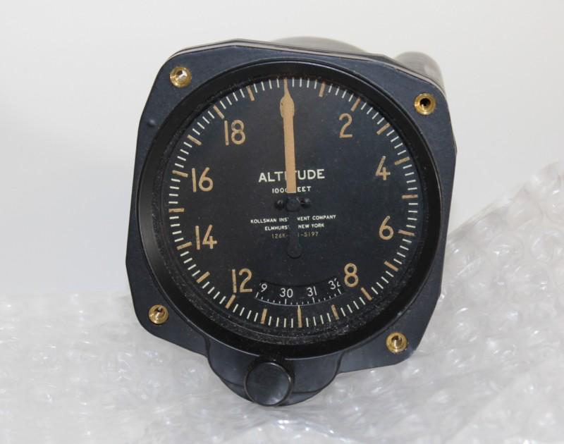 Nos, vintage, kollsman altimeter, pn 126-011-5197