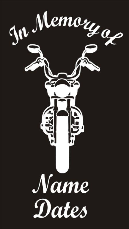 In memory of harley fatboy motorcycle biker vinyl decal car window sticker