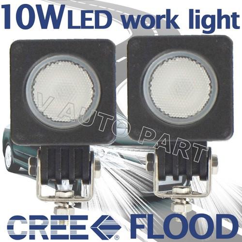 2x us cree led 10w flood work light off road vehicle driving boat atv bike jeep