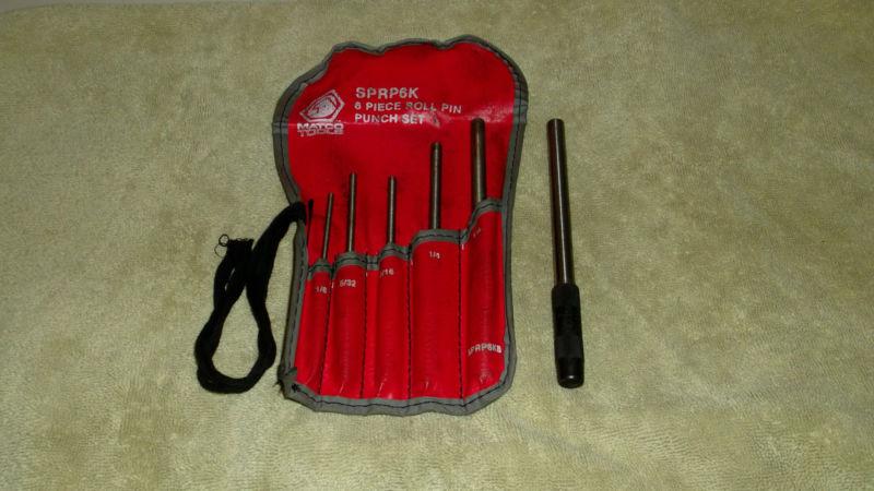 Matco sprp6k 6 piece roll pin punch set,plus a snap-on ppr12 3/8 punch.