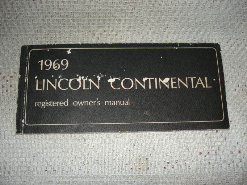 1969 lincoln continental owners manual original rare glovebox book 