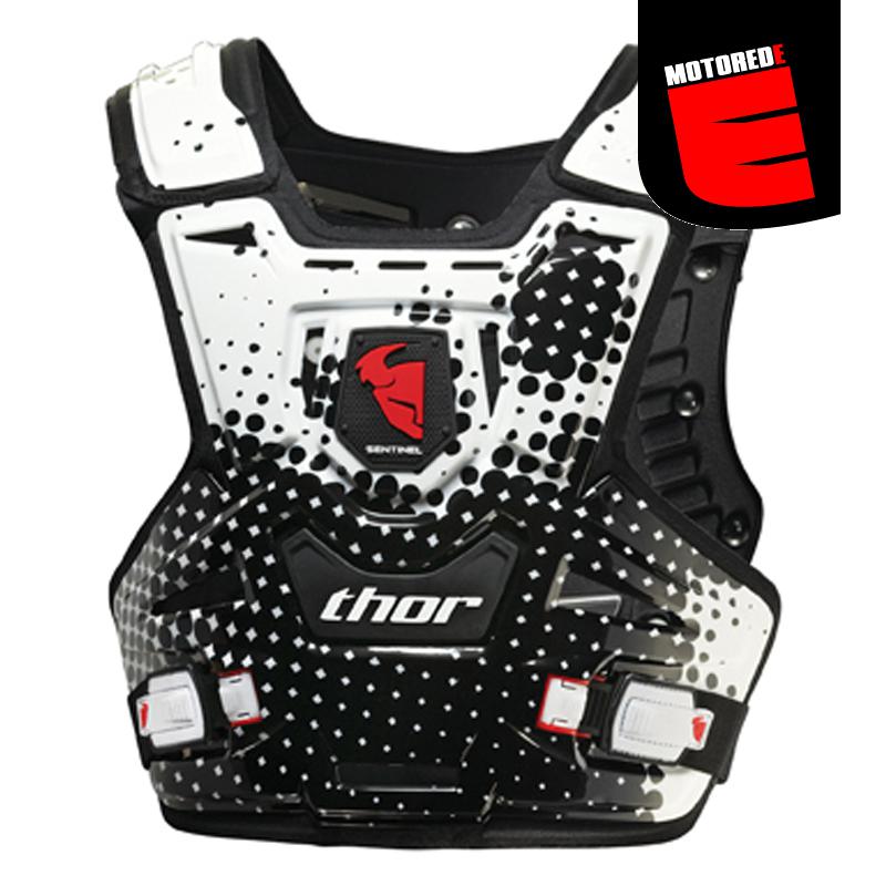 2013 thor sentinel dot motocross roost guard chest protector atv black white