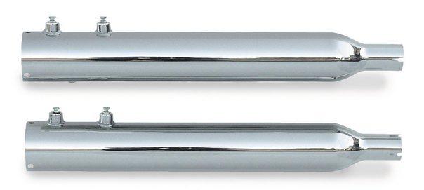 Rush slip-on exhaust 2.5 tip compatible chrome for harley flh flt 95-10