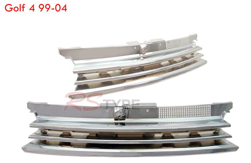 1999-2004 volkswagen golf4 chrome horizontal badgeless front hood grill  