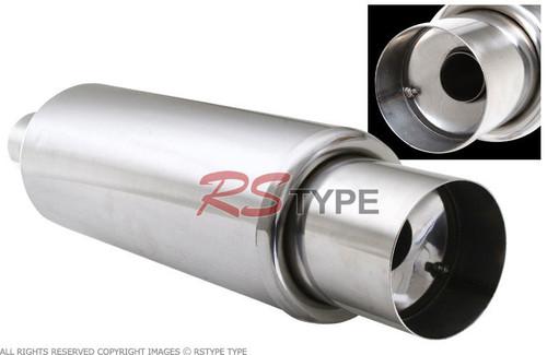 Hi-peroformance muffler 14"~ 4" flat tip w/silencer/2.5"inlet