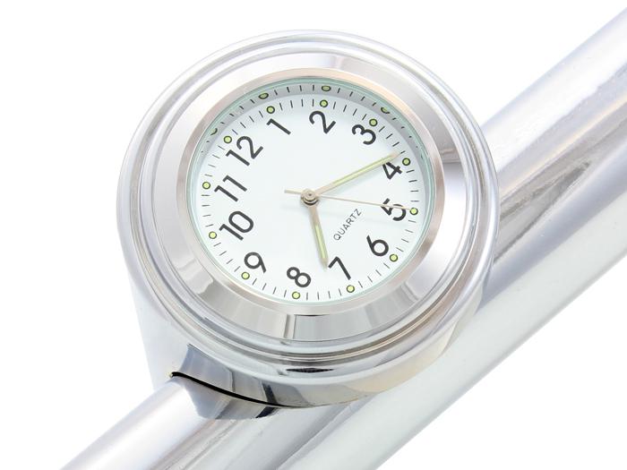 7/8" 1" motorcycle handlebar chrome white dial clock for honda shadow vt custom 