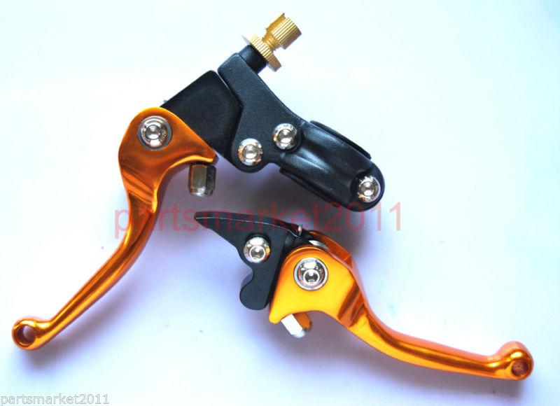Gold unbreakable clutch hydraulic brake levers crf xr 50 70 dirt bike 22mm short