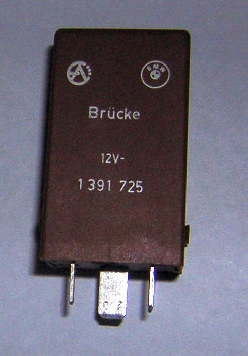 Bmw - relay - brucke  12v- 1391 725 - brown tall - 4 prong       