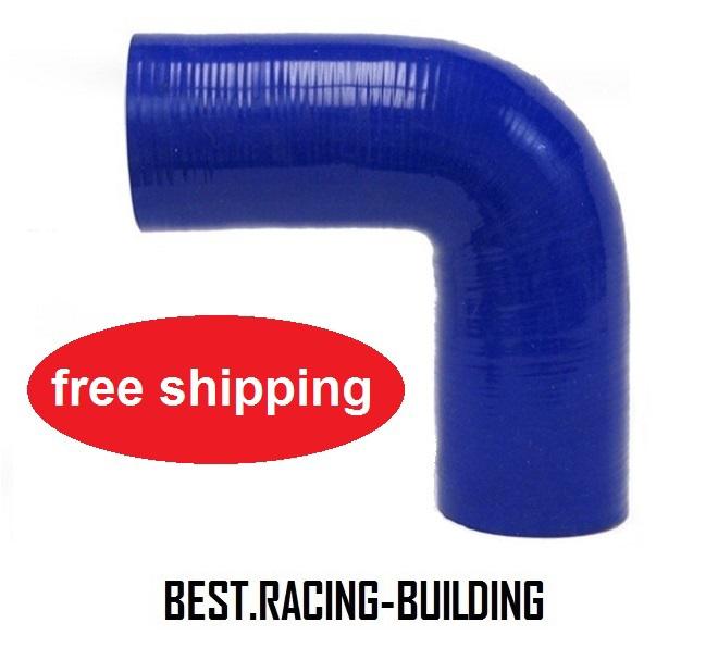 Blue 2 1/4",2.25", 57mm 90 degree silicone elbow hose coupler pipe turbo tube