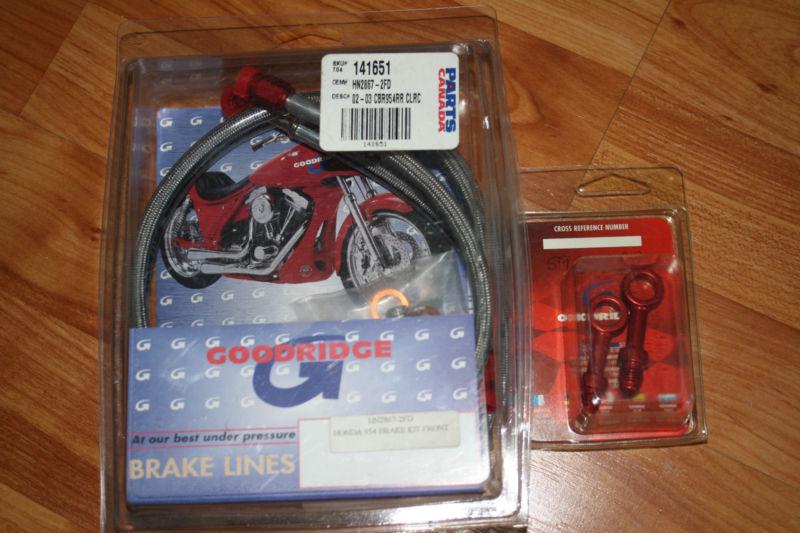 Goodridge stainless steel braided brake lines 02-03 honda cbr954rr: w/bonus