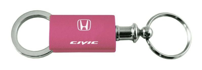 Honda civic pink valet metal keychain car ring tag key fob logo lanyard