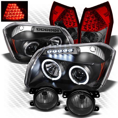 05-07 magnum black pro headlights + r/s led perform tail lights + fog lights set