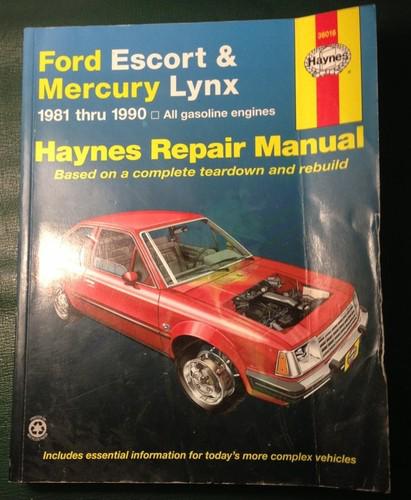 Ford escort and mercury lynx 1981-1990 haynes repair manual