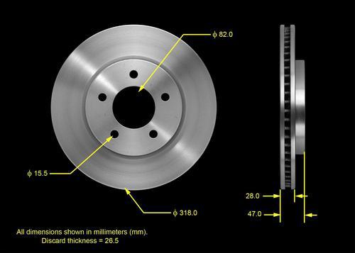 Bendix brakes prt5468 brake rotor iron solid surface front chrysler each