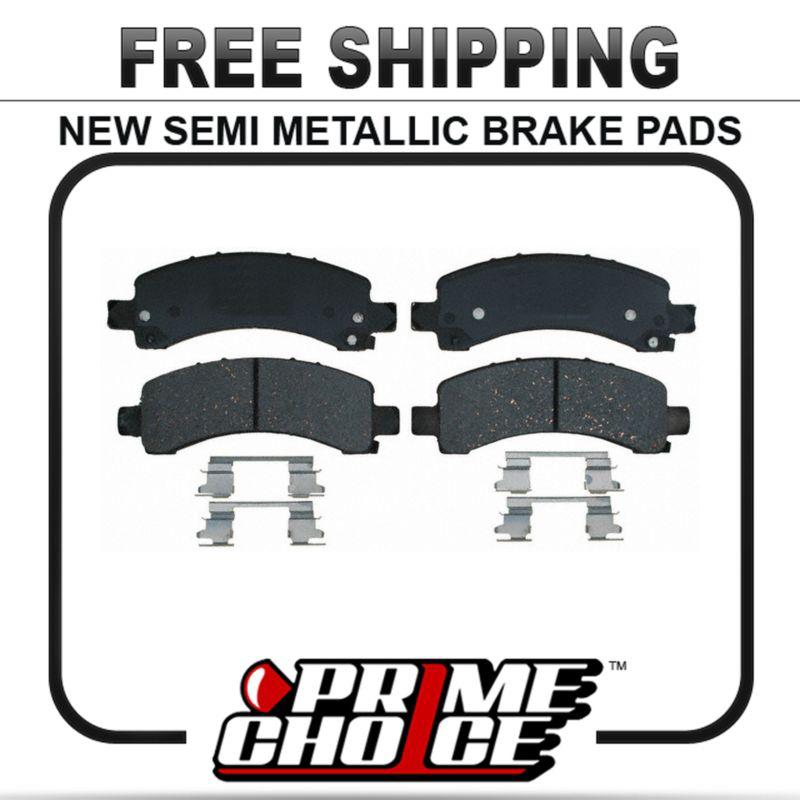 New premium complete set of rear metallic disc brake pads with shims